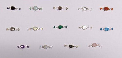 Judy Larson's Multi Gemstone Necklace - , Contemporary Wire Jewelry, Making Chain, Chain Making , Loops, Wire Loop, Wrapped Wire Loop, Set out the components in a manner pleasing to you.